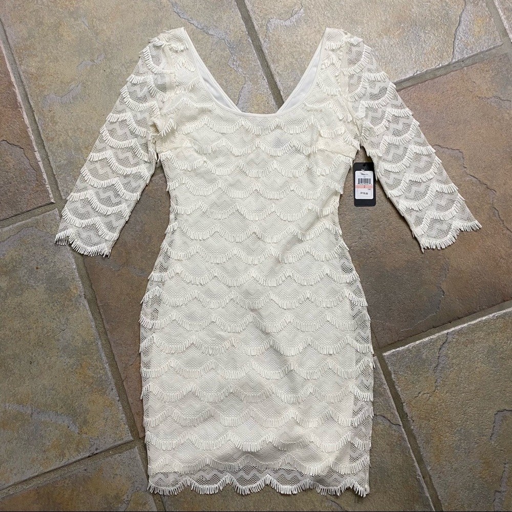 Ivory Lace Dress with Fringe